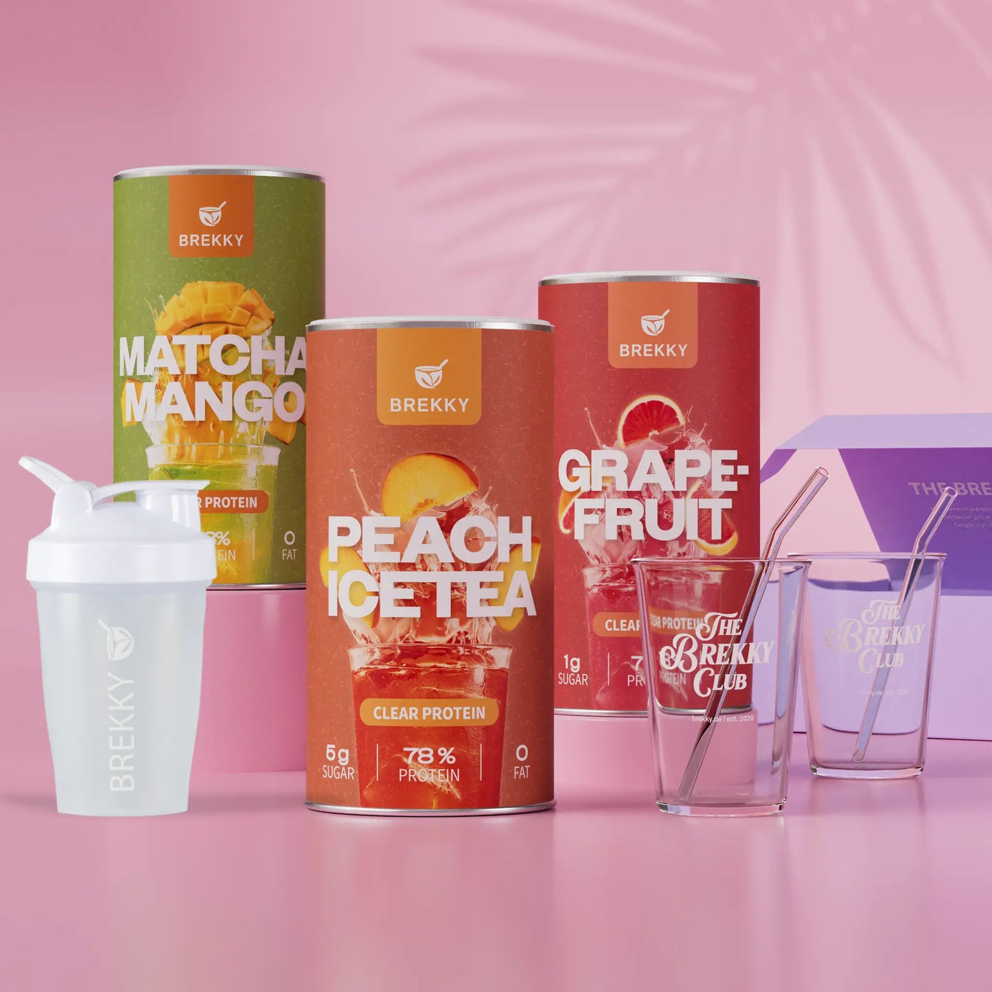 Veganes Premium Clear Protein - Birthday Probierpaket mit GRATIS Gläsern