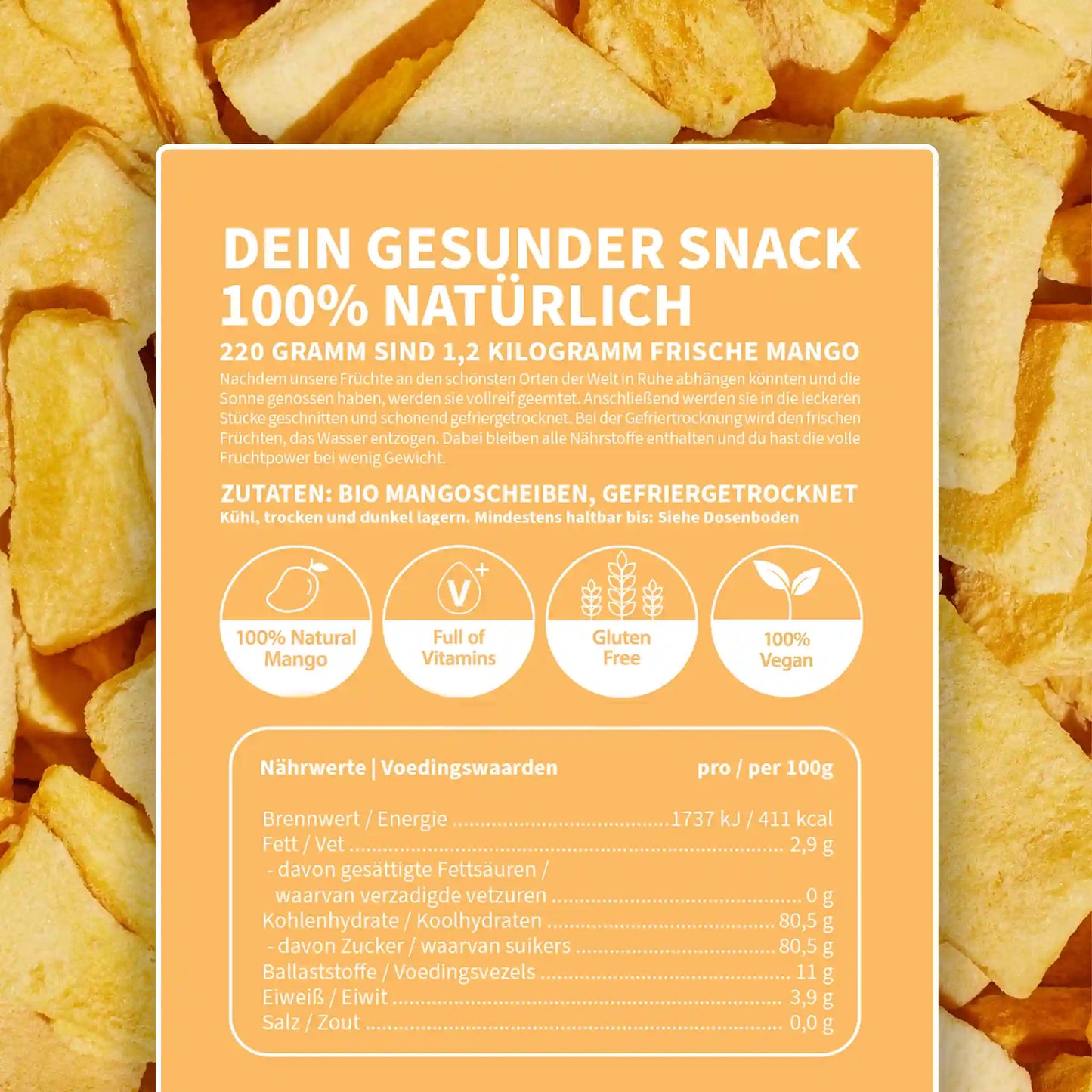 Gefriergetrocknete Mango BIO