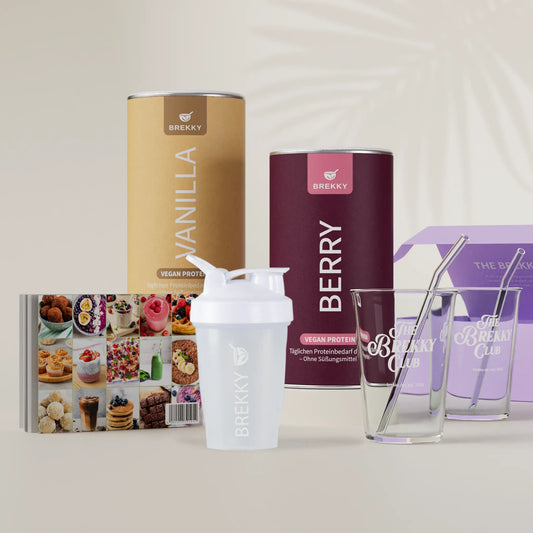 Veganes Premium Proteinpulver - Sommer Probierpaket mit GRATIS Gläsern