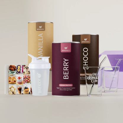 Veganes Premium Proteinpulver - Sommer Probierpaket mit GRATIS Gläsern
